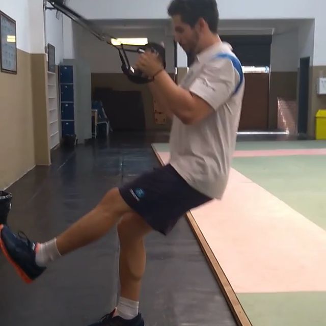 Unilateral TRX Squat by Marcos Mori Exercise Howto Skimble