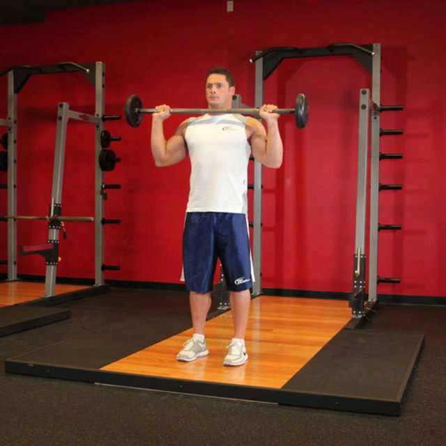 Standing Military Press by Brandon Mathews Exercise Howto Skimble
