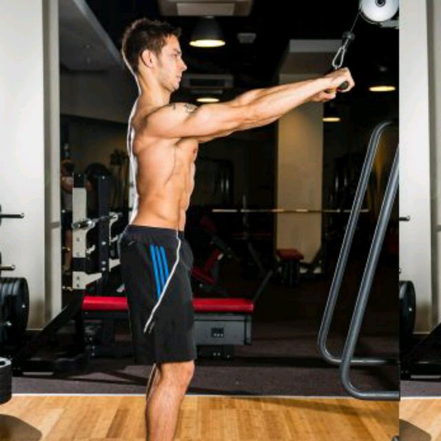 Cable Straight Arm Pull Down by Evan Schaeffer Exercise Howto Skimble