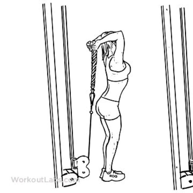 Cable Overhead Tricep Extension by Tabitha Moore Exercise Howto