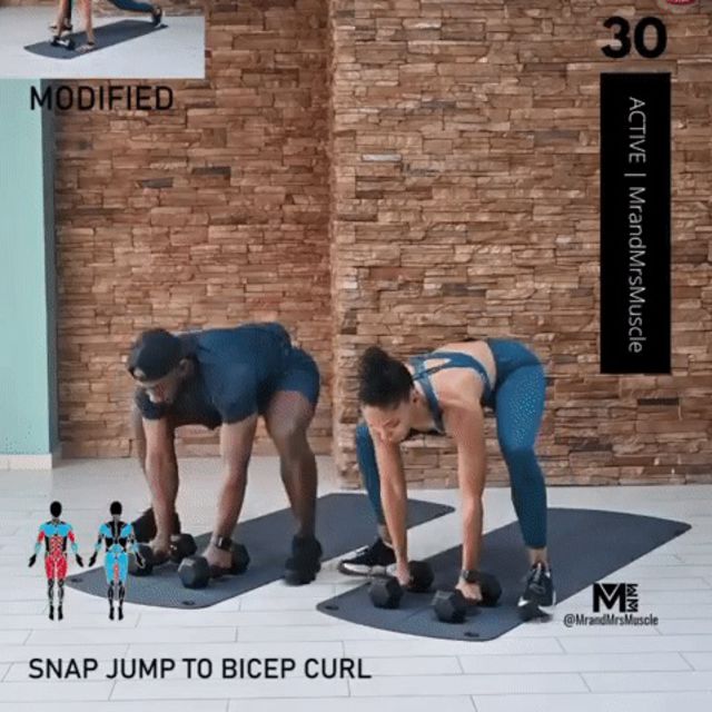 Snap Jump to Bicep Curl by Cleo W. Exercise Howto Skimble
