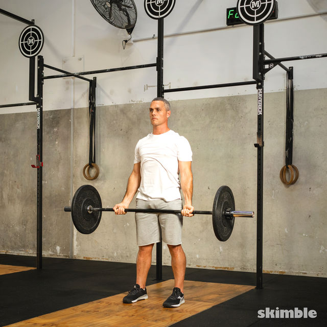 Barbell Bicep Curl to Press Exercise Howto Skimble
