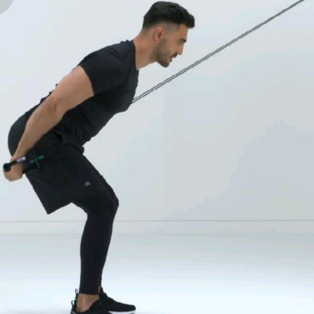 Straight-arm pull-down with resistance tube by Tanya P. - Exercise How ...