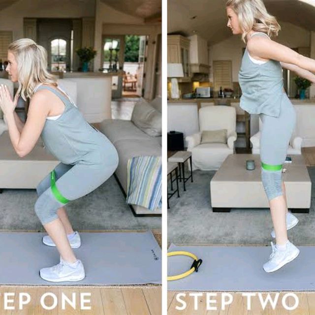 Squat Jumps With Band by Blissed Out Baker plant Based Chef Exercise