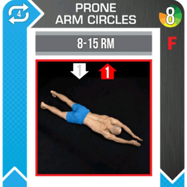 Prone Arm Circles (Cali B) by Alex 🌊. Exercise Howto Skimble