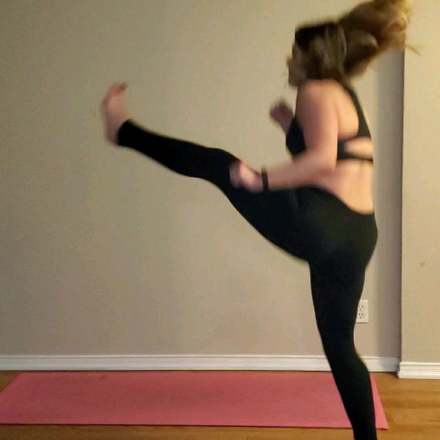 Jumping Push Kick or Foot Thrust Kradot Thip by Bernadette C