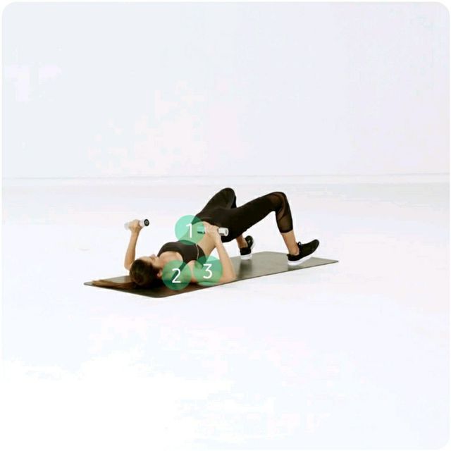 Glute Bridge Chest Press by Kelly R. Exercise Howto Skimble