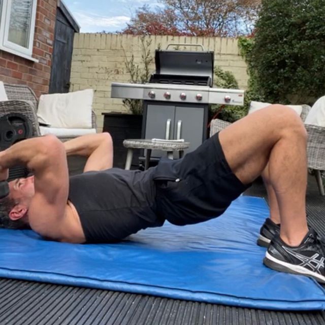 Glute Bridge With Triceps Extension by Adele A. Exercise Howto Skimble