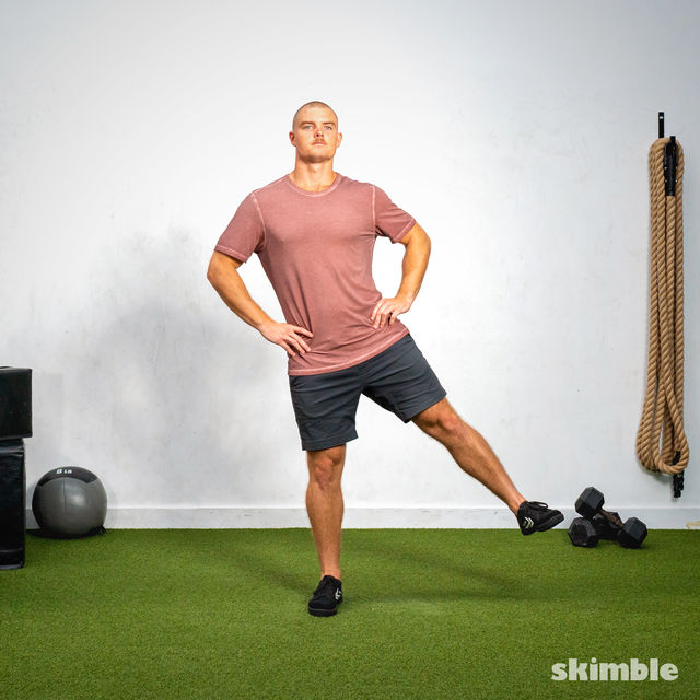 Left Lateral Lunges Exercise Howto Skimble Workout Trainer