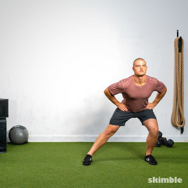 Left Lateral Lunges Exercise Howto Skimble Workout Trainer