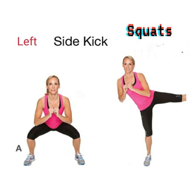 Left Side Kick Squat by 👑 🥀 .. Exercise Howto Skimble