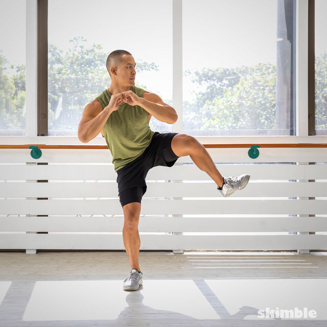 Squat Side Kicks Exercise Howto Skimble Workout Trainer