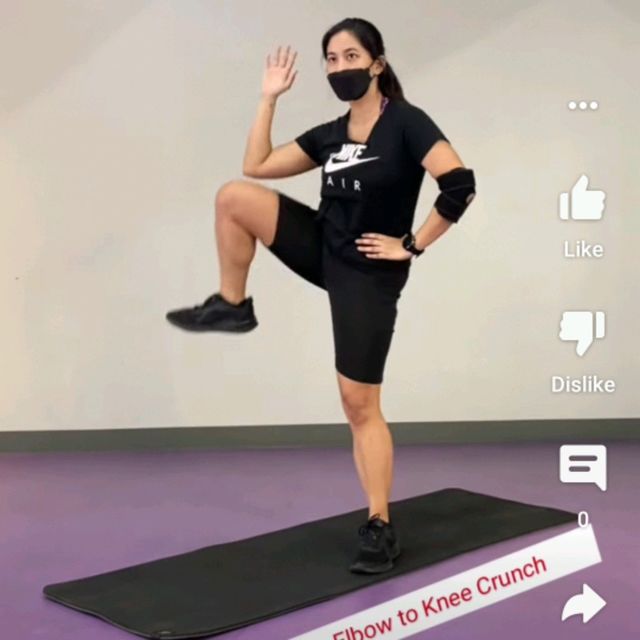 Standing Elbow to Knee Crunch by Carmina Viniegra Exercise Howto