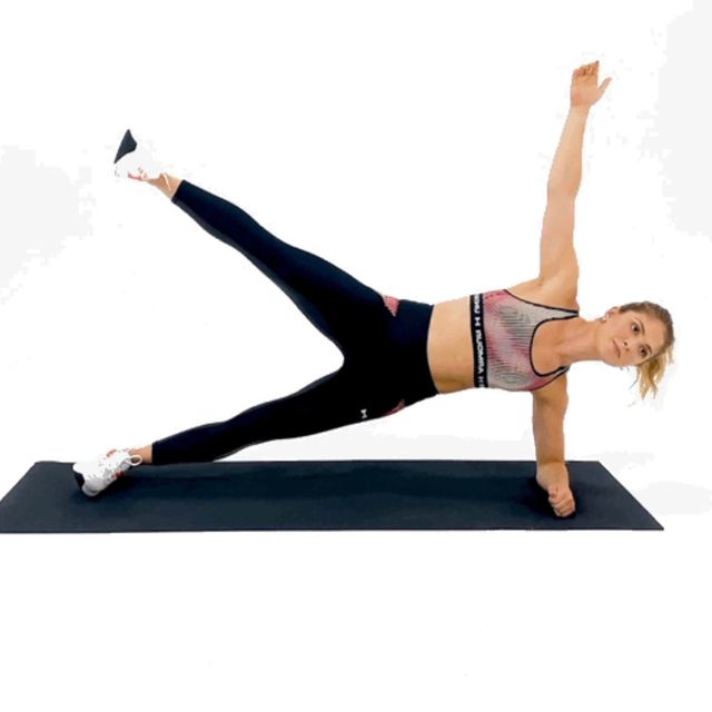 鍛錬　開脚訓 Side Plank with Leg Hold (L) 通过Ömer Köseoğlu - 锻炼方法- Skimble