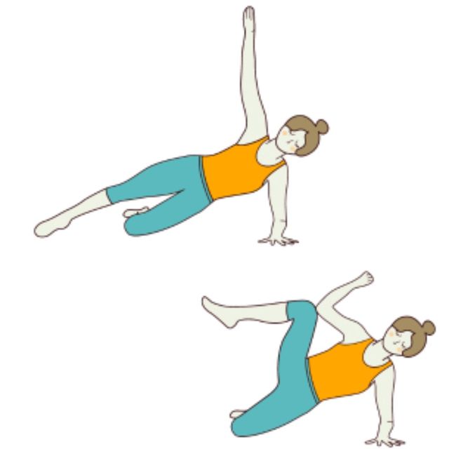 Side Plank Crunch Flow Both Sides by 𝔻𝕖𝕤𝕖𝕣𝕥 𝔽𝕠𝕩🦊 🌟 Exercise Howto