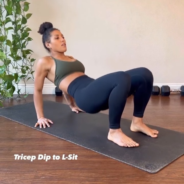 Tricep Dip To L Sit by Deanna B. Exercise Howto Skimble