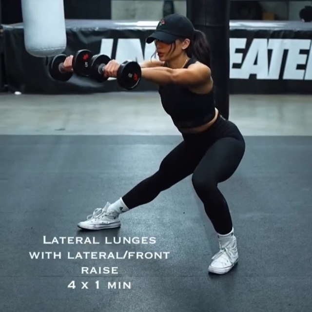Lateral Lunges W/ Lateral & Front Raises by Deanna B. - Exercise How-to ...