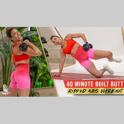 Dumbbell Built Butt and Ripped Abs Workout - Low Impact Burner!