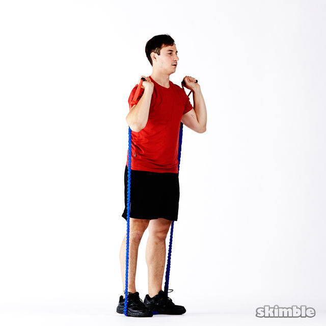 Band Squats with Press Exercise Howto Skimble