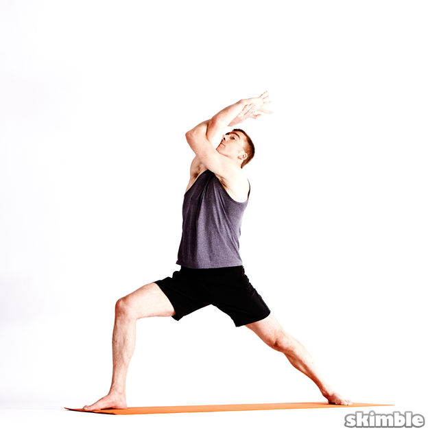 Right Warrior 1 with Eagle Arms Exercise Howto Skimble