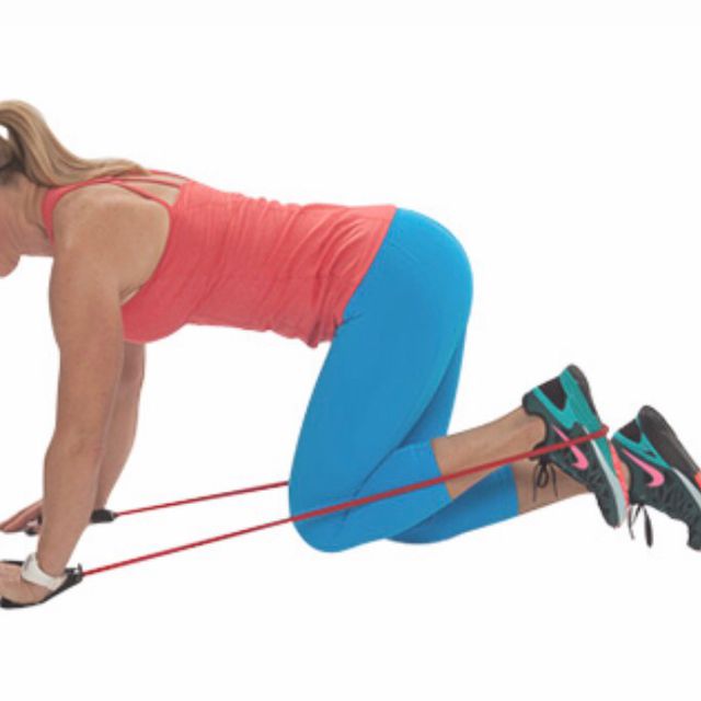 Left Kickback With Resistance Band by Michelle Hannen Exercise Howto