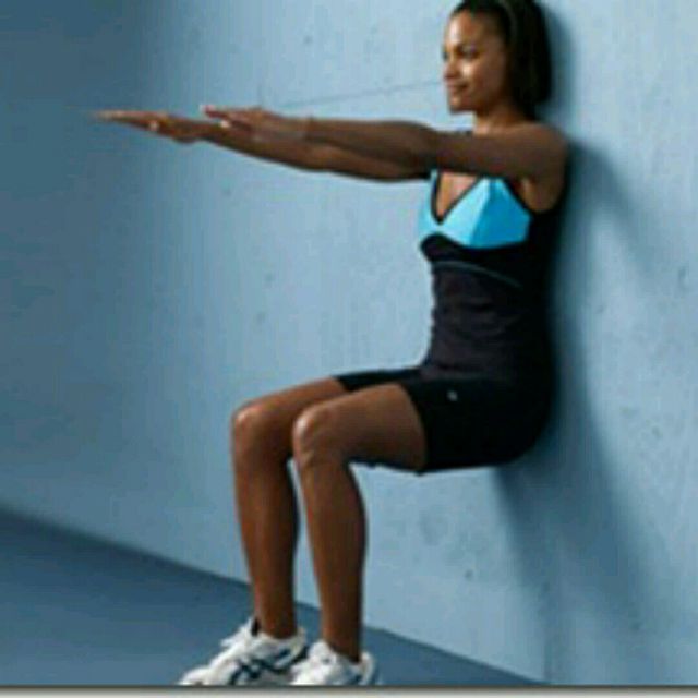 Arm Hold Wall Sit by Sonia R. Exercise Howto Skimble